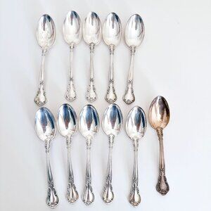 GORHAM STERLING SILVER CHANTILLY DINNER SPOONS 5.75" LONG NO MONOGRAM SET OF 11